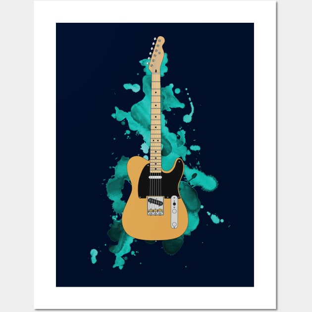 T-Style Electric Guitar Butterscotch Color Wall Art by nightsworthy